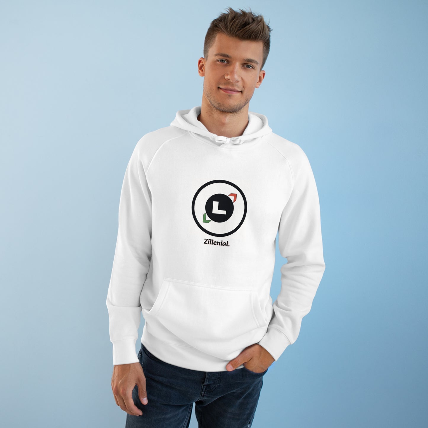 Unisex Supply Hoodie - ZilleniaL Circle Pattern White