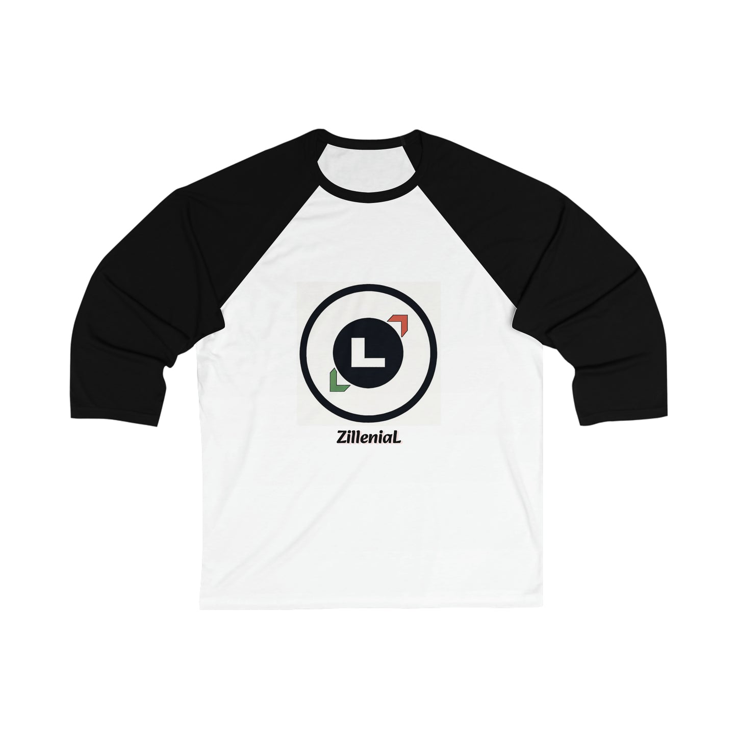 Unisex 3\4 Sleeve Baseball Tee - Circle Pattern White