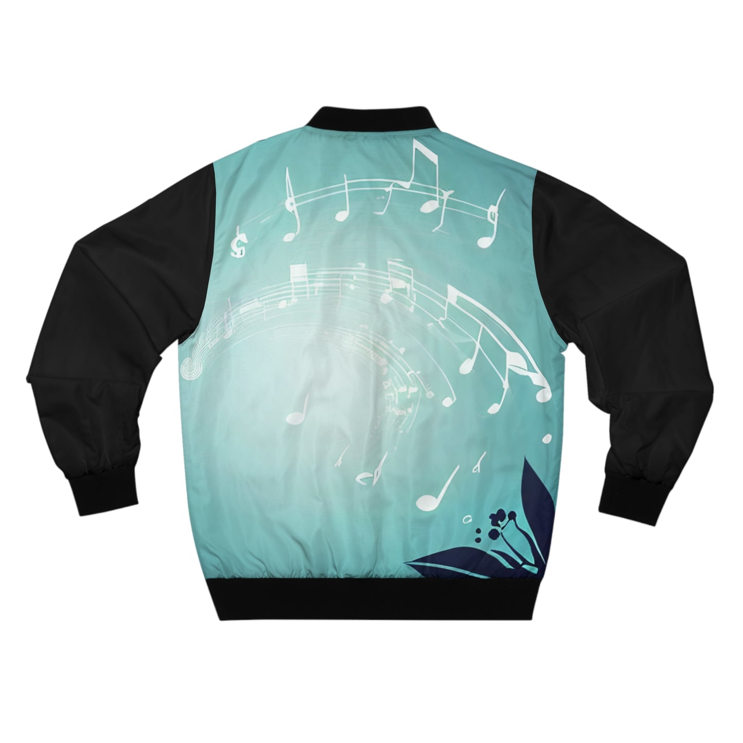 Men's Bomber Jacket - Music Note Breeze Black Sleeve